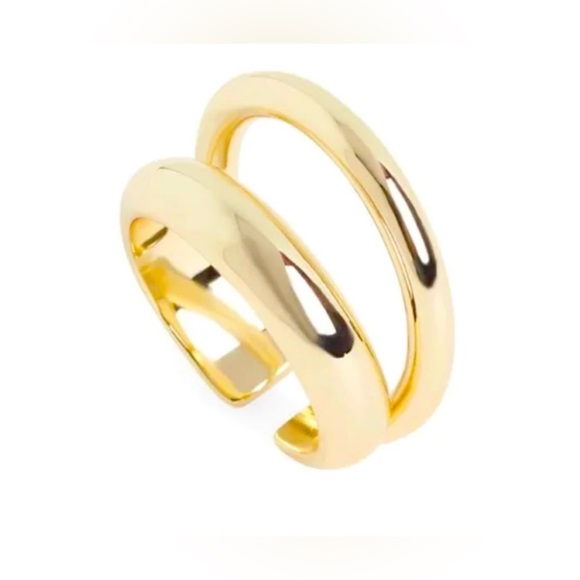LOREN STEWART × CURATEUR Women’s Gold Deux Open Band Ring Size 7 - Picture 1 of 8